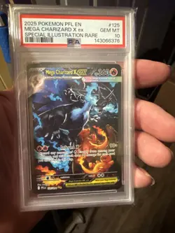 2025 POKEMON PFL SPECIAL ILLUSTRATION RARE #125 MEGA CHARIZARD X EX PSA 10 - Image 1