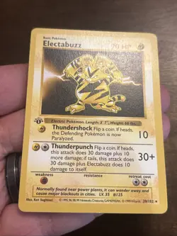 Electabuzz Pokemon TCG Base Set Shadowless 20/102 1st Edition #20 Vintage Wotc - Image 4