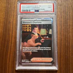 2023 Pokemon Mew en Giovanni's Charisma Special Illustration RARE PSA 9 Mint - Image 1