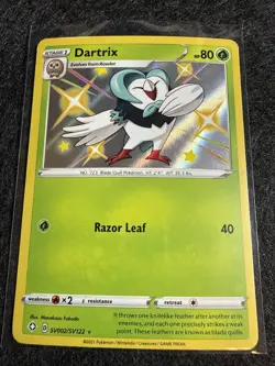 Pokemon Dartrix Shiny Holo Rare Shining Fates: Shiny Vault SV002/SV122 NM - Image 1