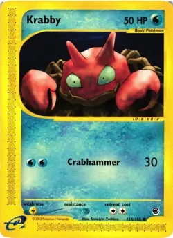 Pokemon TCG Krabby 115/165 Expedition Common DMG - Image 1