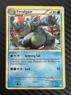 Pokemon TCG Feraligatr 20/123 Cracked Ice Holo Pokemon HGSS Heartgold Souls DMG - Image 1