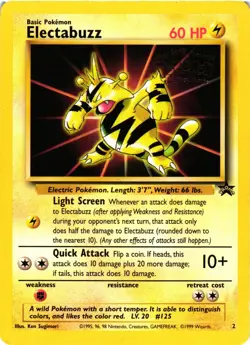 Pokemon TCG Electabuzz 2 Warner Bros Movie Black Star DMG - Image 1