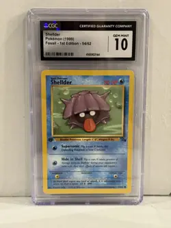 1999 Pokemon Fossil 1st Edition 54/62 Shellder CGC 10 GEM MINT - Image 1