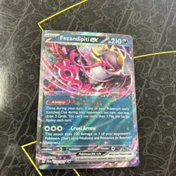 Fezandipiti EX 38/64 NM Ultra Rare Holo Pokemon Shrouded Fable - Image 1