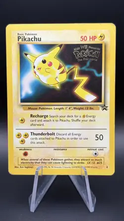 Pokemon TCG Pikachu Black Star Promo Pokemon First Movie MP - Image 1