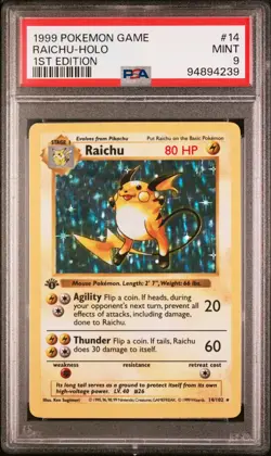 From Logan Paul's Pokemon Collection 1999 Pokemon Base Set 1st Edition Raichu - Image 4
