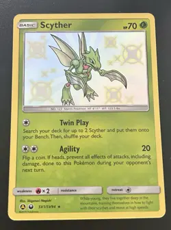 Pokemon Scyther TCG SV1/SV94 Hidden Fates Shiny Baby Holo Rare - Near Mint - Image 1