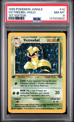 1999 POKEMON JUNGLE 1ST ED #14 VICTREEBEL-HOLO PSA 8 - Image 1