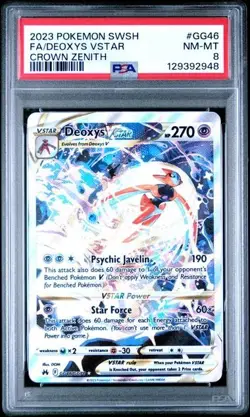 2023 POKEMON SWORD & SHIELD CROWN ZENITH #GG46 FULL ART/DEOXYS VSTAR PSA 8 - Image 1
