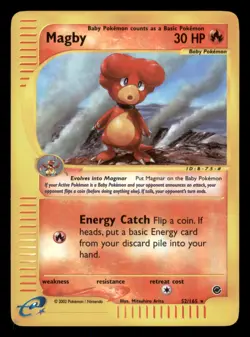 Moderately Played Magby 52/165 Reverse Holo Expedition Base Set Rare - Image 1