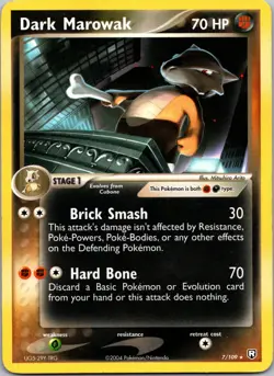 Dark Marowak 7/109 EX Team Rocket Returns Light Play Non-Holo Pokemon Vintage - Image 1