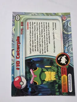 Caterpie #10 - 1999 Topps Pokemon TV Animation Edition~ Foil - Image 2