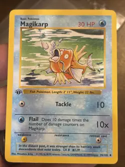Magikarp 035/102 Base Set Shadowless First Edition Pokemon TCG 1st Ed Vintage - Image 1