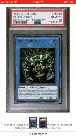 2019 Yugioh Speed Duel STP1 Relinquished PSA 10 - Image 1