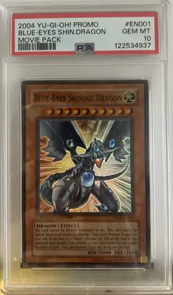 2004 YU-GI-OH! PROMO MOVIE PACK #EN001 BLUE-EYES SHINING DRAGON PSA 10 - Image 1