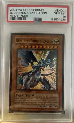 2004 YU-GI-OH! PROMO MOVIE PACK #EN001 BLUE-EYES SHINING DRAGON PSA 10 - Image 1