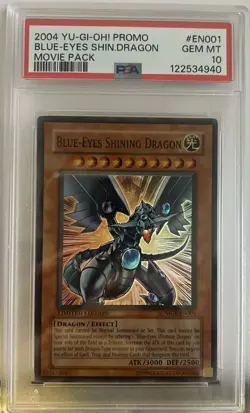 2004 YU-GI-OH! PROMO MOVIE PACK #EN001 BLUE-EYES SHINING DRAGON PSA 10 - Image 1