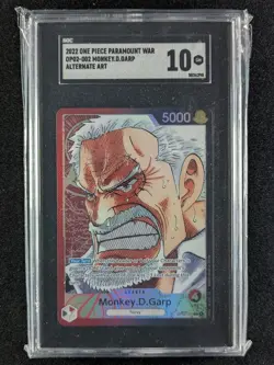 2022 One Piece MONKEY D. GARP OP02-002 Pre-Eratta Alt. Art Leader English SGC 10 - Image 1
