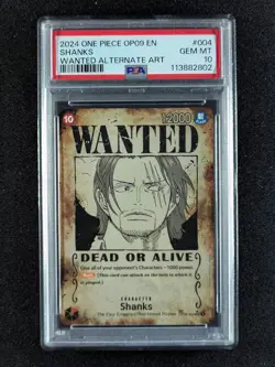 2024 One Piece WANTED SHANKS OP09-004 Special Version Alt. Art English PSA 10 - Image 1