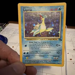 Pokemon TCG Lapras Fossil Holo Rare Unlimited Card 10/62 Vintage ENG - Image 1