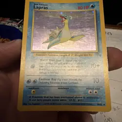 Pokemon TCG Lapras Fossil Holo Rare Unlimited Card 10/62 Vintage ENG - Image 2