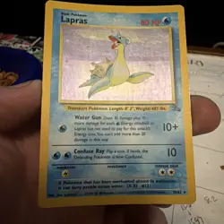 Pokemon TCG Lapras Fossil Holo Rare Unlimited Card 10/62 Vintage ENG - Image 3