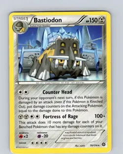 Pokemon TCG Bastiodon XY Steam Siege 70/114 Regular Rare Card Played MP - Image 1