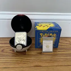 1999 Pokemon Pikachu 23K Gold-Plated Trading Card Burger King Blue Box - Image 1