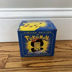 1999 Pokemon Pikachu 23K Gold-Plated Trading Card Burger King Blue Box - Image 3