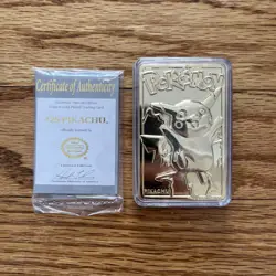 1999 Pokemon Pikachu 23K Gold-Plated Trading Card Burger King Blue Box - Image 5