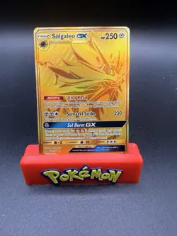 Solgaleo GX 173/156 Secret Rare Gold Ultra Prism Pokemon Card NM - Image 1