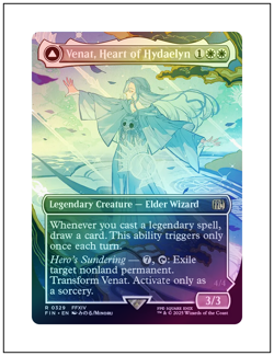 1x Venat, Heart of Hydaelyn, Borderless Art Foil, Final Fantasy, MTG NM - Image 1