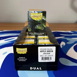 Dual Matte Apple Green & Silver Case Display Dragon Shield Standard - 10 Packs - Image 1