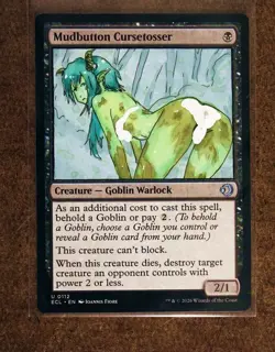 Mudbutton Cursetosser Altered Art Hand Painted MTG Magic the Gathering Goblin - Image 1