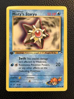Pokemon TCG Misty's Staryu 90/132 Regular 1st Edition Common Gym Heroes Nm/creas - Image 1