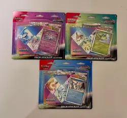LOT OF 3 Pokemon TCG Scarlet Violet Prismatic Evolutions Tech Sticker Collection - Image 1