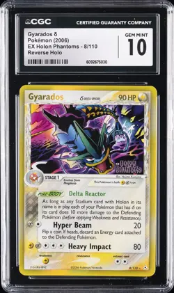 2006 POKEMON EX HOLON PHANTOMS REVERSE HOLO #8 GYARADOS CGC 10 - Image 1