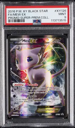 2016 POKEMON XY BLACK STAR PROMO SUPER-PREM COLL #XY126 FULL ART/MEW EX PSA 9 - Image 1