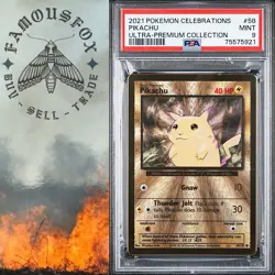 2021 Pikachu #58 Pokemon Celebrations Ultra-Premium Collection MINT PSA 9 Metal - Image 1