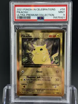 2021 Pikachu #58 Pokemon Celebrations Ultra-Premium Collection MINT PSA 9 Metal - Image 5