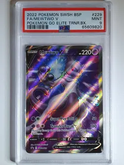 2022 Pokemon Mewtwo V SWSH229 Pokemon Go Elite Trainer Box - PSA 9 - Image 1
