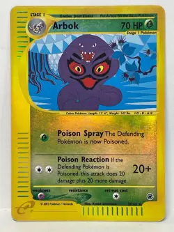Pokemon Arbok Reverse Holo Rare Expedition Base Set 3/165 - LP - Image 1