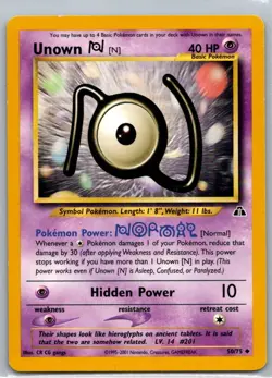 Pokemon TCG Unown N 50/75 Neo Discovery NM - Image 1