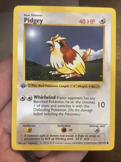 Pidgey 057/102 Base Set Shadowless 1st Edition Regular Vintage Wotc Pokemon - Image 1