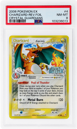 2006 Pokemon Ex Crystal Guardians Charizard Reverse Foil #4 PSA 8 - Image 1