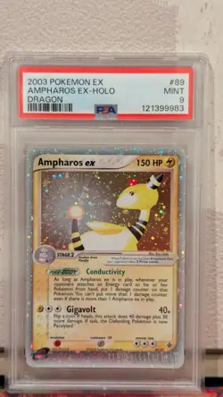 Pokemon Ampharos EX 89/97 Ultra Rare Holo EX Dragon PSA 9 - Image 1