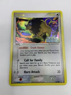 Pokemon 2006 EX Crystal Guardians Stamped 12/100 Tauros Holo Card - Image 1