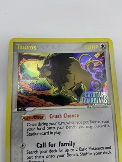 Pokemon 2006 EX Crystal Guardians Stamped 12/100 Tauros Holo Card - Image 2