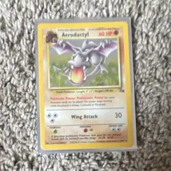 Pokemon Aerodactyl Fossil Holo Rare Unlimited 1/62 60 HP Trading Card - Image 1